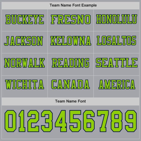 Custom Gray Neon Green-Navy Long Sleeve Authentic Football Jersey