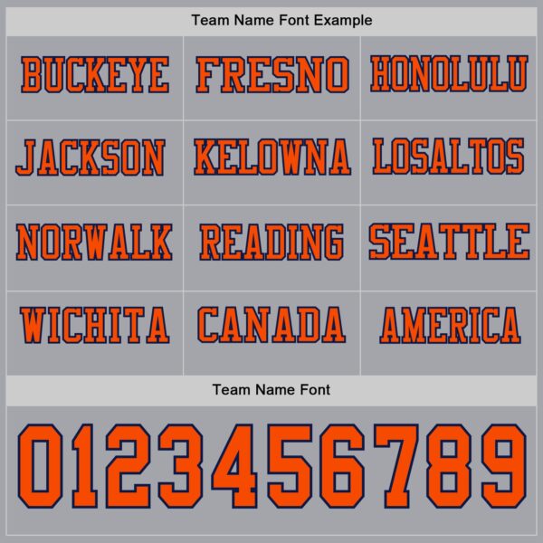 Custom Gray Orange-Navy Long Sleeve Authentic Football Jersey