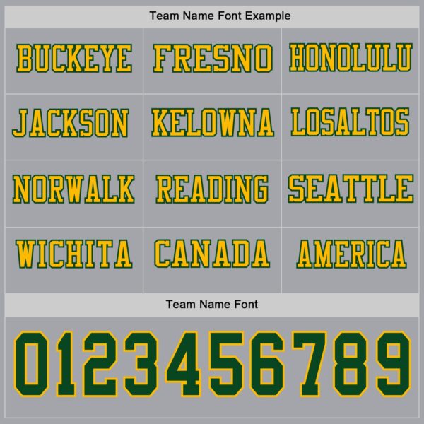 Custom Gray Green-Gold Long Sleeve Authentic Football Jersey