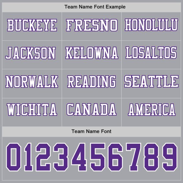 Custom Gray Purple-White Long Sleeve Authentic Football Jersey