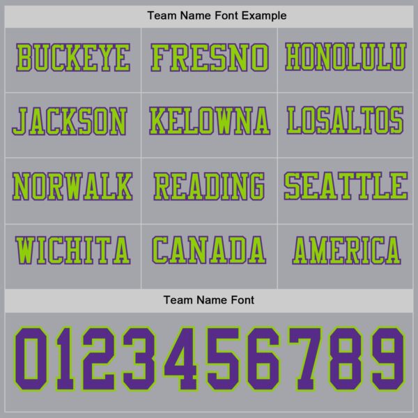 Custom Gray Purple-Neon Green Long Sleeve Authentic Football Jersey