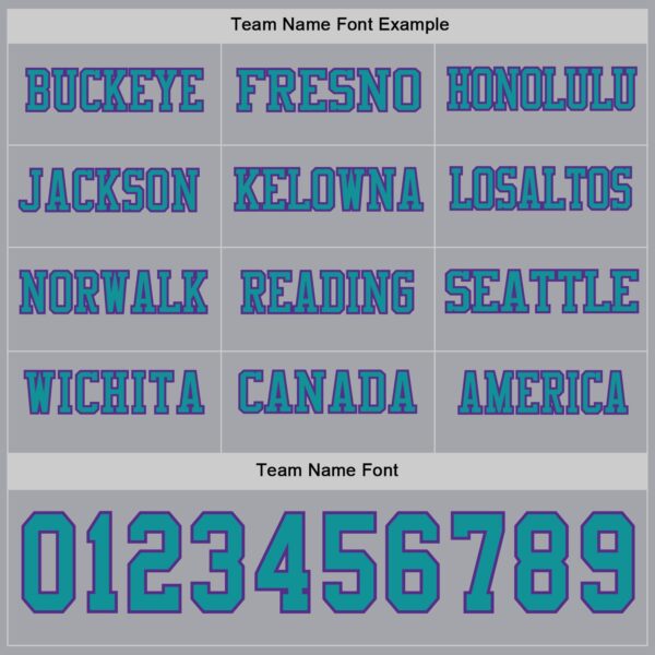 Custom Gray Teal-Purple Long Sleeve Authentic Football Jersey