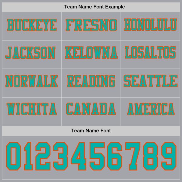 Custom Gray Aqua-Orange Long Sleeve Authentic Football Jersey
