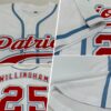 Custom White Red-Light Blue Authentic Baseball Jersey