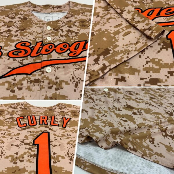 Custom Camo Orange-Black Authentic Salute To Service Baseball Jersey