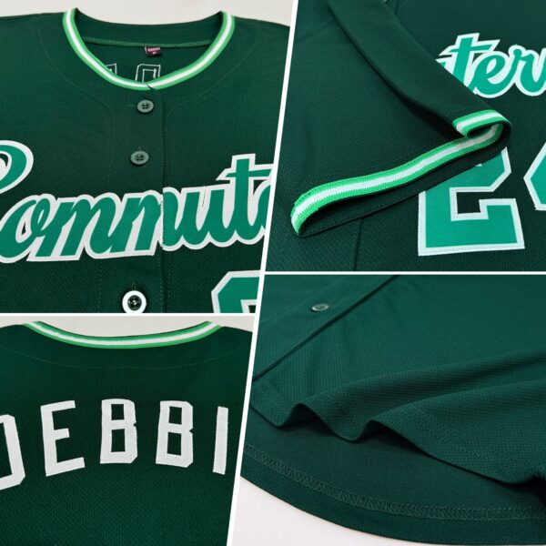 Custom Green Kelly Green-White Authentic Baseball Jersey