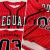 Custom Red White Pinstripe Black-White Authentic Baseball Jersey
