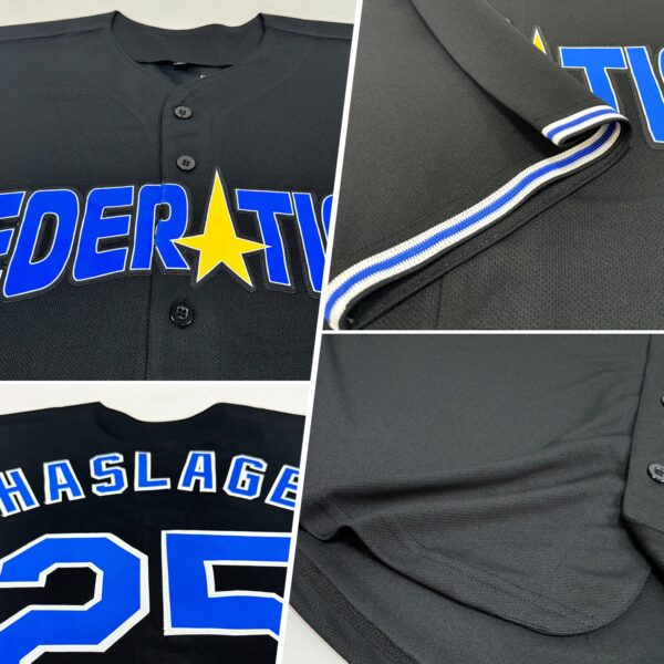 Custom Black Royal-White Authentic Baseball Jersey