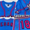 Custom Sky Blue Pink-Black Authentic Baseball Jersey