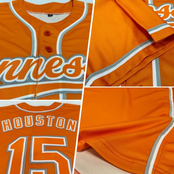 Custom Bay Orange White-Gray Authentic Baseball Jersey