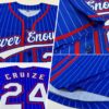 Custom Royal White Pinstripe Red Authentic Baseball Jersey
