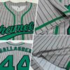 Custom Gray Black Pinstripe Kelly Green Authentic Baseball Jersey
