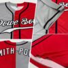 Custom Red Black-Gray Authentic Split Fashion Baseball Jersey
