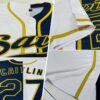 Custom White Navy-Old Gold Authentic Split Fashion Baseball Jersey