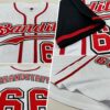 Custom White Red-Black Authentic Two Tone Baseball Jersey
