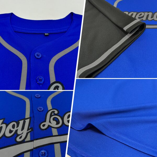 Custom Royal Gray-Black Authentic Two Tone Baseball Jersey