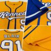 Custom Gold White-Royal Authentic Two Tone Baseball Jersey