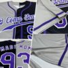 Custom Black Purple-Gray Authentic Split Fashion Baseball Jersey
