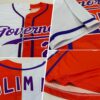 Custom Orange Purple-White Authentic Split Fashion Baseball Jersey