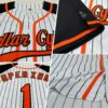 Custom White Black Pinstripe Orange-Black Authentic Raglan Sleeves Baseball Jersey