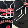 Custom Black Red-White Authentic Baseball Jersey