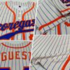 Custom Cream Royal Pinstripe Royal-Orange Authentic Baseball Jersey