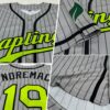 Custom Gray Black Pinstripe Neon Green-Black Authentic Baseball Jersey