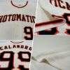 Custom Cream Black-Orange Authentic Baseball Jersey