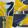 Custom Black Yellow-White Authentic Gradient Fashion Baseball Jersey
