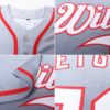 Custom Gray White Steel Gray-Red Authentic Fade Fashion Baseball Jersey