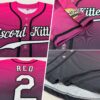 Custom Pink White-Black Authentic Fade Fashion Baseball Jersey