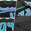 Custom Black Teal-Purple Authentic Baseball Jersey