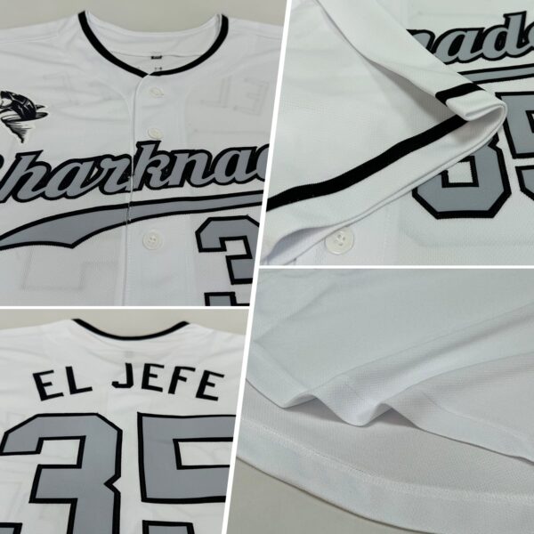 Custom White Silver-Black Authentic Baseball Jersey