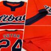 Custom Orange Navy-White Two-Button Unisex Softball Jersey