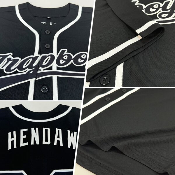 Custom Black Black-White Authentic Baseball Jersey