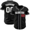 Custom Black Silver Red Gray-White Authentic Baseball Black Sox Jersey