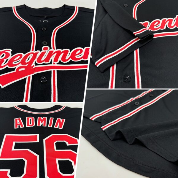 Custom Black Red-White Authentic Baseball Jersey