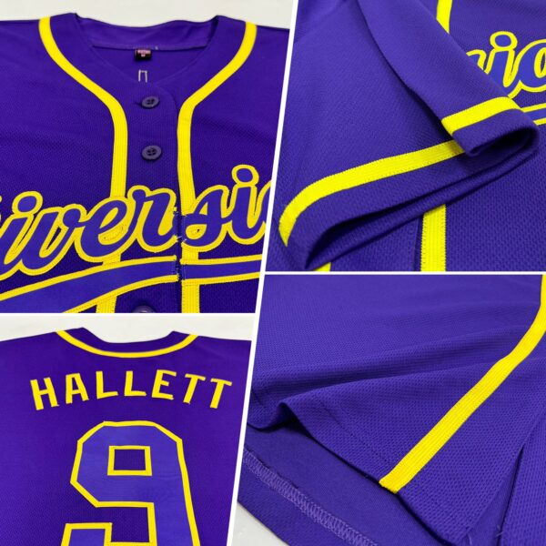 Custom Purple Purple-Gold Authentic Baseball Jersey