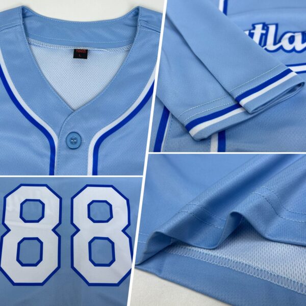 Custom Light Blue White-Royal Authentic Baseball Jersey