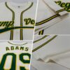 Custom Cream Green-Gold Authentic Baseball Jersey