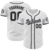 Custom White Black-Silver Authentic Baseball Be Smooth Jersey