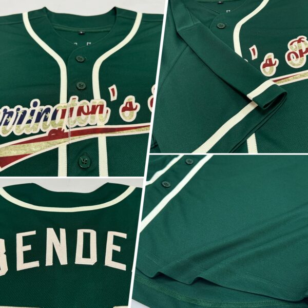Custom Green Vintage USA Flag-Cream Authentic Baseball Jersey