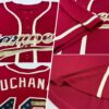 Custom Crimson Vintage USA Flag-Cream Authentic Baseball Jersey