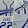 Custom White Royal Pinstripe Royal Authentic Baseball Jersey