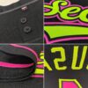 Custom Black Pink-Neon Green Two-Button Unisex Softball Jersey