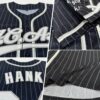 Custom Black Gray Pinstripe White Authentic Baseball Jersey
