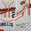 Custom White Black Pinstripe Orange Authentic Baseball Jersey
