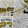 Custom White Black Pinstripe Old Gold Authentic Baseball Jersey