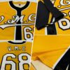 Custom Gold White-Black 3 Colors Arm Shapes Authentic Baseball Jersey