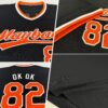 Custom Black Orange-White Authentic Throwback Baseball Jersey